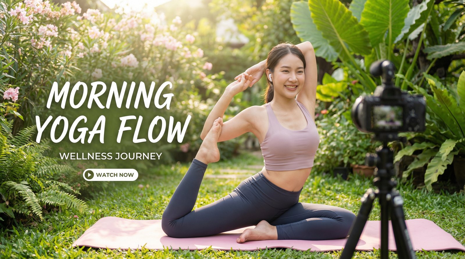 黑丝瑜伽晨练健身视频